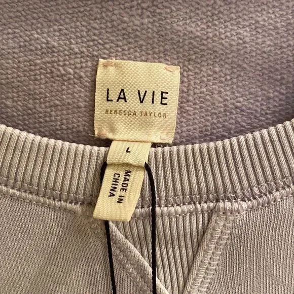 NEW WITH TAGS LA VIE REBECCA TAYLORFleece Sweatshirt Dress size LARGE